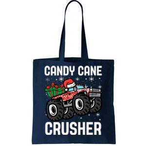 Candy Cane Crusher Christmas Monster Truck Tote Bag