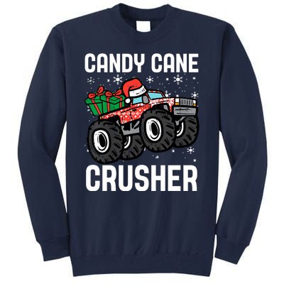 Candy Cane Crusher Christmas Monster Truck Tall Sweatshirt