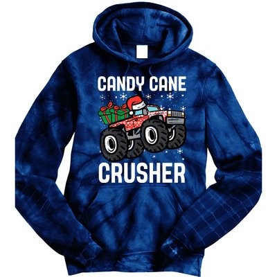 Candy Cane Crusher Christmas Monster Truck Tie Dye Hoodie