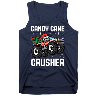 Candy Cane Crusher Christmas Monster Truck Tank Top