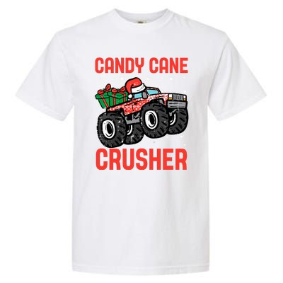 Candy Cane Crusher Christmas Monster Truck Garment-Dyed Heavyweight T-Shirt