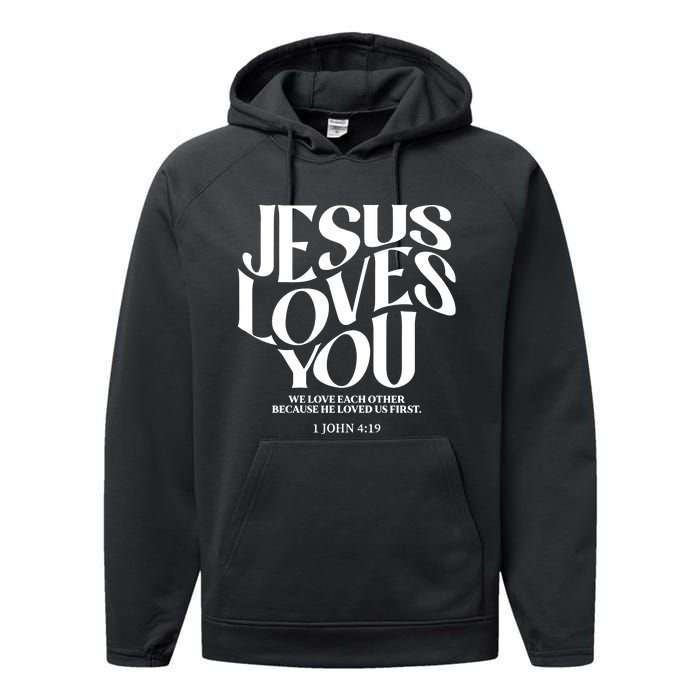 Christian Comfort Colors Jesus Loves You Performance Fleece Hoodie