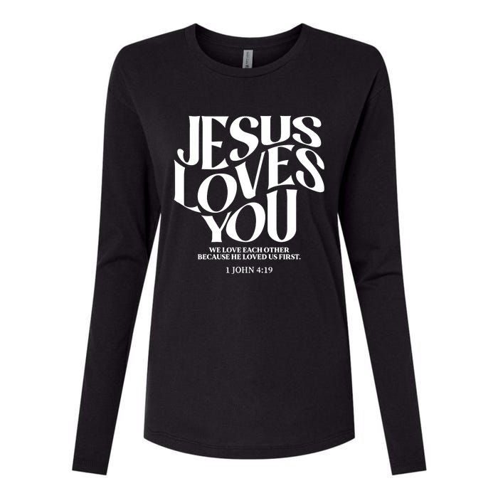 Christian Comfort Colors Jesus Loves You Womens Cotton Relaxed Long Sleeve T-Shirt