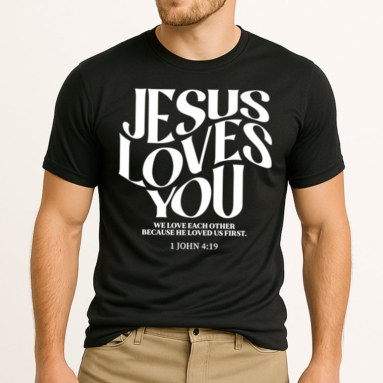 Christian Jesus Loves You Cooling Performance Crew T-Shirt