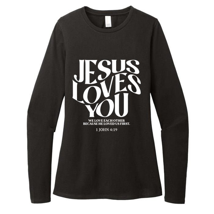 Christian Comfort Colors Jesus Loves You Womens CVC Long Sleeve Shirt