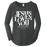 Christian Comfort Colors Jesus Loves You Women's Perfect Tri Tunic Long Sleeve Shirt