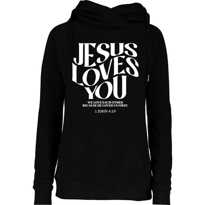 Christian Comfort Colors Jesus Loves You Womens Funnel Neck Pullover Hood