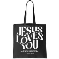 Christian Comfort Colors Jesus Loves You Tote Bag