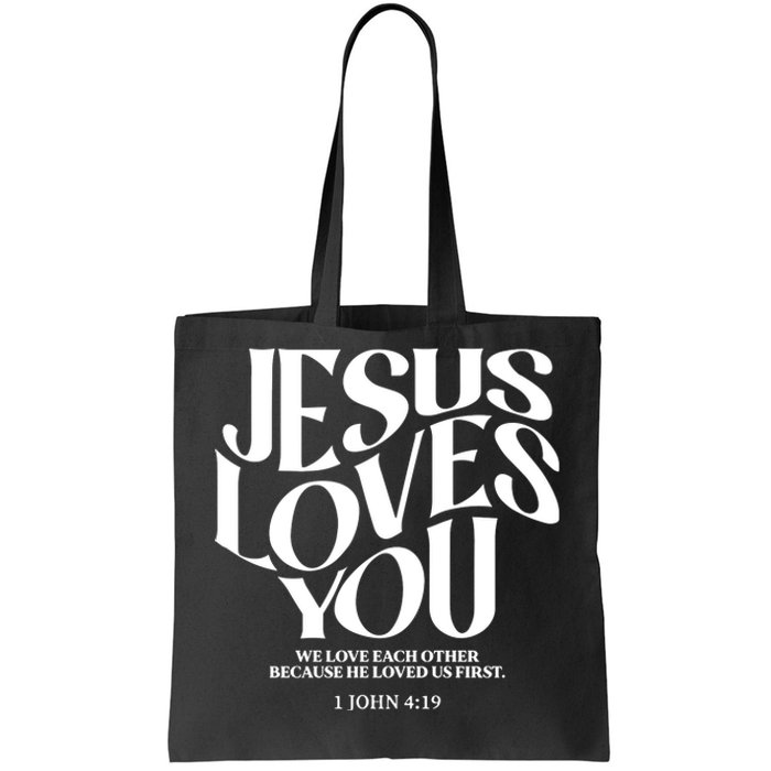 Christian Comfort Colors Jesus Loves You Tote Bag