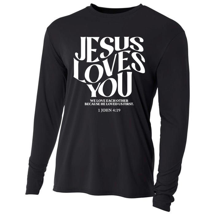 Christian Comfort Colors Jesus Loves You Cooling Performance Long Sleeve Crew