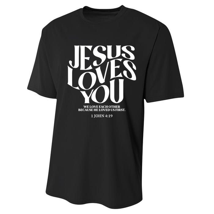 Christian Comfort Colors Jesus Loves You Performance Sprint T-Shirt