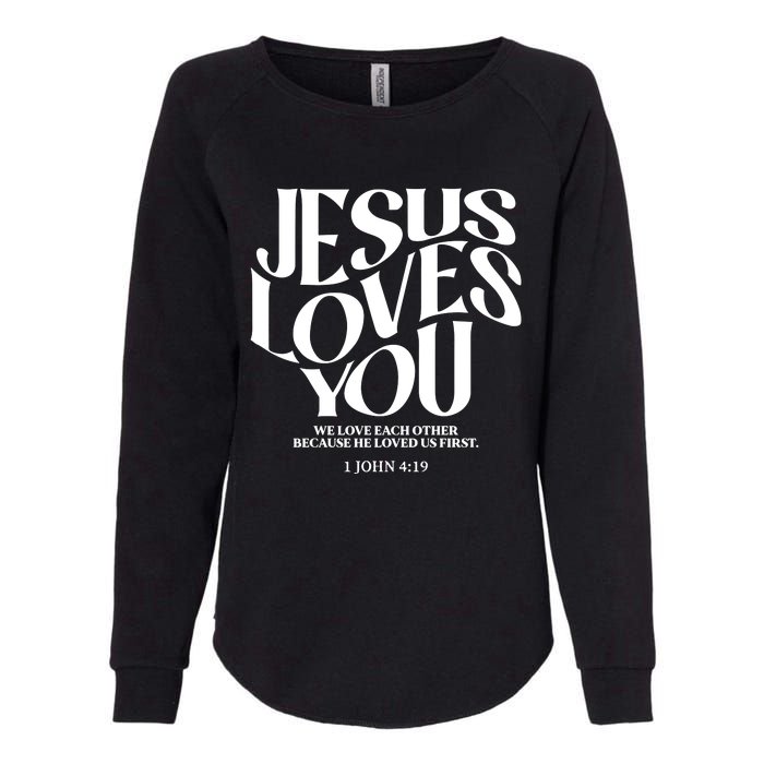 Christian Comfort Colors Jesus Loves You Womens California Wash Sweatshirt