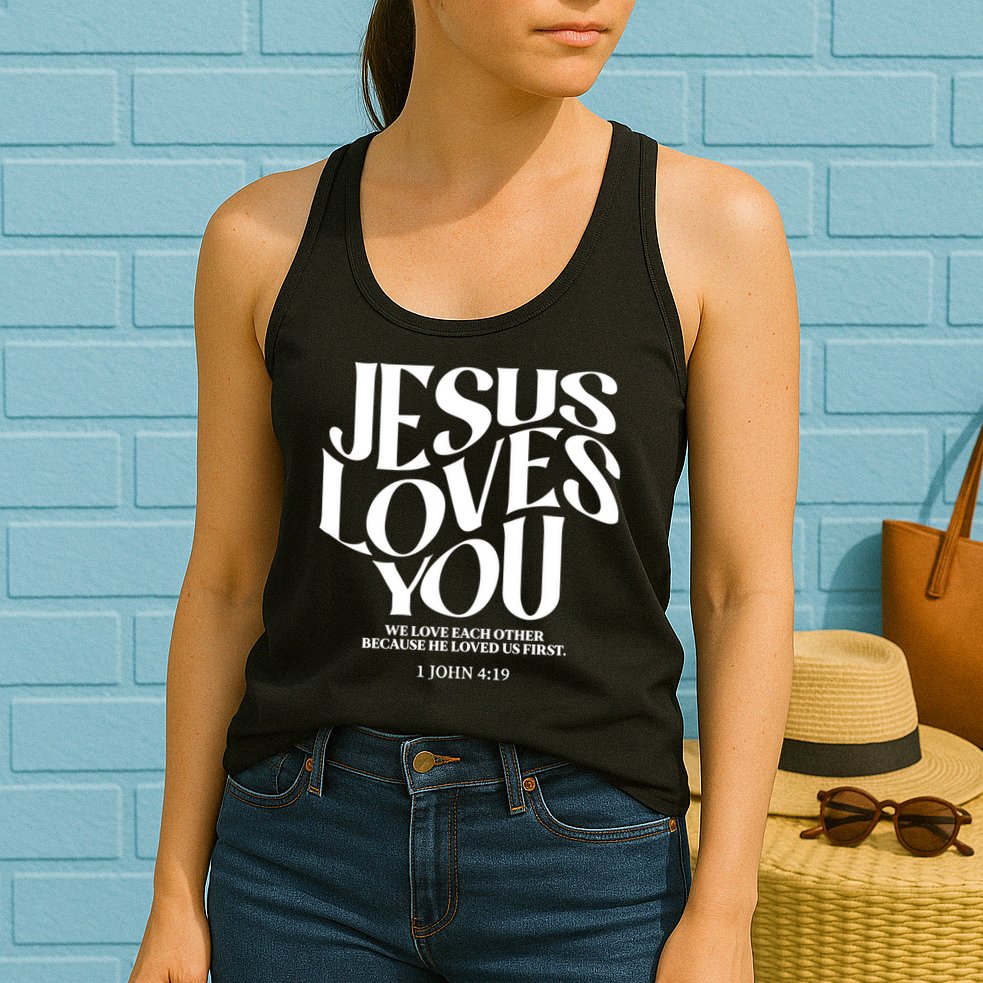 Christian Jesus Loves You Womens Tank Top
