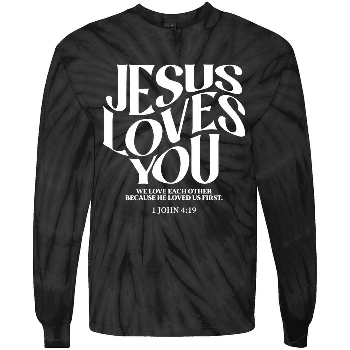 Christian Comfort Colors Jesus Loves You Tie-Dye Long Sleeve Shirt