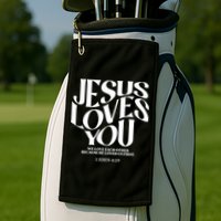 Christian Jesus Loves You Golf Towel