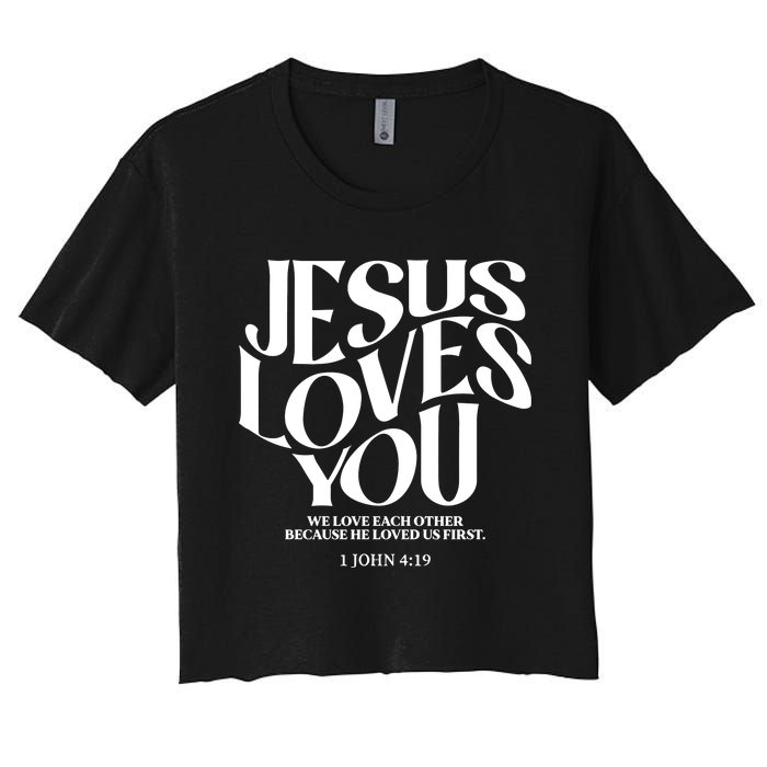 Christian Comfort Colors Jesus Loves You Women's Crop Top Tee