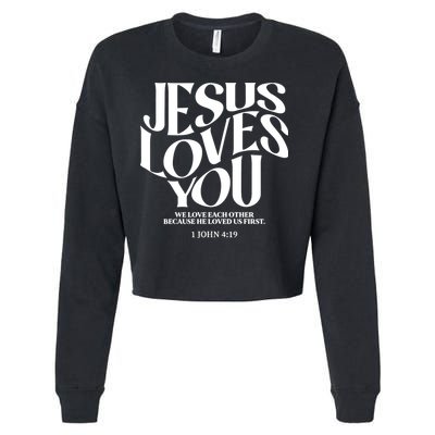 Christian Jesus Loves You Cropped Pullover Crew