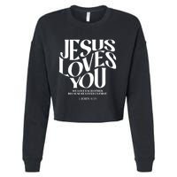 Christian Comfort Colors Jesus Loves You Cropped Pullover Crew