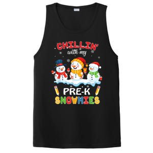 Cute Christmas Chillin' With My Pre-K Snowmies Teacher PosiCharge Competitor Tank