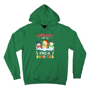 Cute Christmas Chillin' With My Pre-K Snowmies Teacher Hoodie