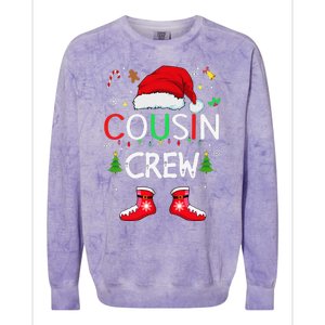 Cousin Crew Christmas Family Squad Naughty Matching Santa Colorblast Crewneck Sweatshirt