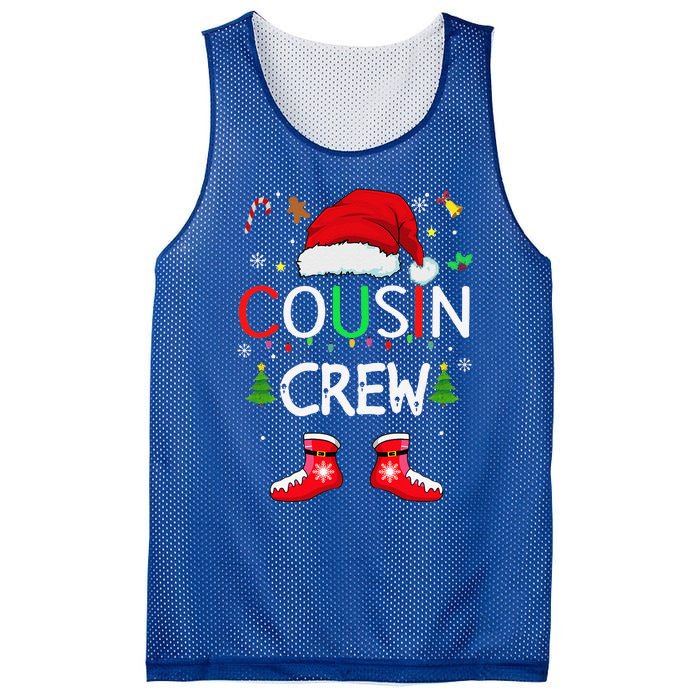 Cousin Crew Christmas Family Squad Naughty Matching Santa Mesh Reversible Basketball Jersey Tank