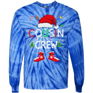 Cousin Crew Christmas Family Squad Naughty Matching Santa Tie-Dye Long Sleeve Shirt