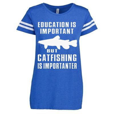 Catfish Catfishing Catfisherman Catfishing Is Importanter Enza Ladies Jersey Football T-Shirt