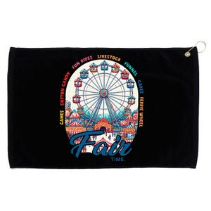 Cotton Candy Corn Dogs County Fair Ferris Wheel Blue Ribbons Grommeted Golf Towel