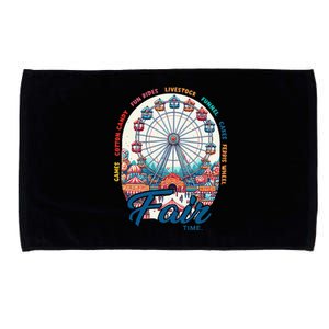 Cotton Candy Corn Dogs County Fair Ferris Wheel Blue Ribbons Microfiber Hand Towel