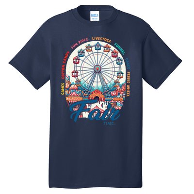 Cotton Candy Corn Dogs County Fair Ferris Wheel Blue Ribbons Tall T-Shirt