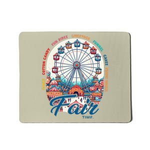 Cotton Candy Corn Dogs County Fair Ferris Wheel Blue Ribbons Mousepad