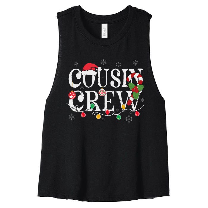 Cousin Crew Christmas Cousins Christmas Matching Family Women's Racerback Cropped Tank