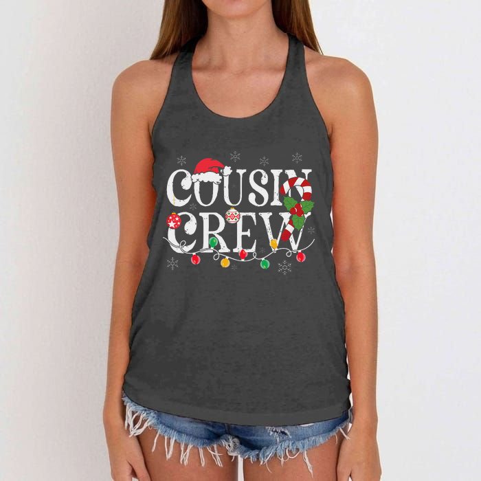 Cousin Crew Christmas Cousins Christmas Matching Family Women's Knotted Racerback Tank