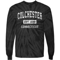 Colchester Connecticut Ct Vintage Sports Established Tie-Dye Long Sleeve Shirt