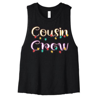 Cousin Crew - Christmas Family Member Group Cousins Women's Racerback Cropped Tank