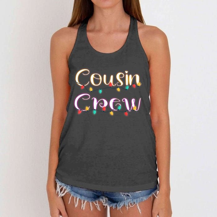 Cousin Crew - Christmas Family Member Group Cousins Women's Knotted Racerback Tank