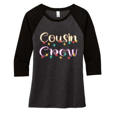 Cousin Crew - Christmas Family Member Group Cousins Women's Tri-Blend 3/4-Sleeve Raglan Shirt