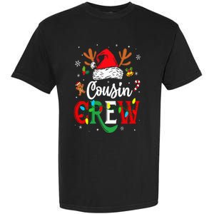 Christmas Cousin Crew Reindeer Santa Hat Lights Garment-Dyed Heavyweight T-Shirt