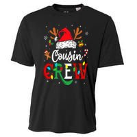 Christmas Cousin Crew Reindeer Santa Hat Lights Cooling Performance Crew T-Shirt