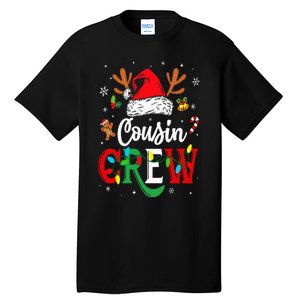 Christmas Cousin Crew Reindeer Santa Hat Lights Tall T-Shirt