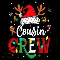 Christmas Cousin Crew Reindeer Santa Hat Lights Tall T-Shirt