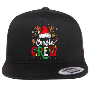 Christmas Cousin Crew Reindeer Santa Hat Lights Flat Bill Trucker Hat