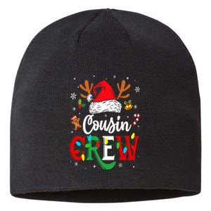 Christmas Cousin Crew Reindeer Santa Hat Lights Sustainable Beanie