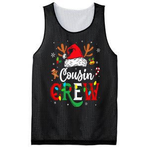 Christmas Cousin Crew Reindeer Santa Hat Lights Mesh Reversible Basketball Jersey Tank