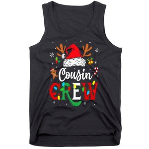 Christmas Cousin Crew Reindeer Santa Hat Lights Tank Top