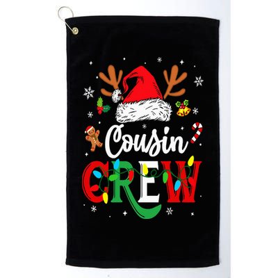 Christmas Cousin Crew Reindeer Santa Hat Lights Golf Towel