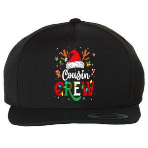 Christmas Cousin Crew Reindeer Santa Hat Lights Wool Snapback Cap