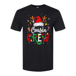 Christmas Cousin Crew Reindeer Santa Hat Lights Softstyle CVC T-Shirt