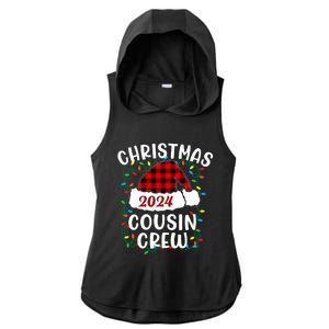 Cousin Crew Cousins Christmas 2024 Family Matching Pajamas Ladies PosiCharge Tri-Blend Wicking Draft Hoodie Tank